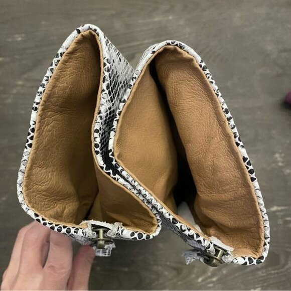 Free People Elle Boot Block Heel Snakeskin Boot White Grey 39 9 - Picture 12 of 16